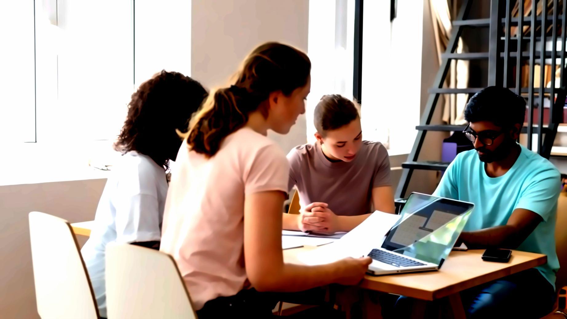 Estudiantes trabajando en formatos diversos de aprendizaje presupuestario